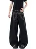 Marca de moda transfronteriza estilo americano, ambiente de calle, reversible, bordado de cimitarra, diseño holgado, jeans para hombre y mujer