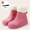 Zapatos de Moda Coreanos Botas de Nieve Impermeables Martin Zapatos de Lluvia con Forro de Felpa de Cocina Zapatos de Agua para Mujer Caña Corta Tacón Plano Zapatos de Goma Resistentes al Aceite