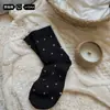 Calcetines Lindos de Encaje con Puntos para Mujer Calcetines de Algodón Puro de Media Pantorrilla Estilo Academia Japonesa Versátiles Calcetines de Algodón Calcetines Largos de Otoño e Invierno