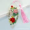 Marcadores de Página Estilo Chinês Flor de Peônia e Nervuras de Folha, Papelaria Educacional, Presentes Culturais para Amigos, Fornecimento Direto do Fabricante, com Marcadores de Página com Borla