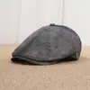 Gorra de Boina Retro Europea y Americana Desgastada para Hombre y Mujer Otoño e Invierno Gorra de Pato Caliente Hacia Atrás Gorra de Periodista Gorra de Pintor