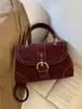 Bolsa de Mão de Camurça Usada para Mulheres, Nova Tendência Outono/Inverno 2025 Moda de Luxo Pequena Quadrada Versátil Bolsa Transversal