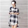 Camisa a Cuadros de Moda Transfronteriza para Mujer, Nuevo Diseño de Primavera y Otoño, Camisa Larga y de Longitud Media, Chaqueta Casual Holgada