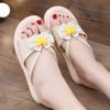 Sandalias de verano para mujer, con punta redonda, suela gruesa, antideslizantes, con lazo y sin cabeza, para uso exterior, con tacón grueso, para playa