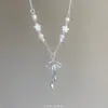 Colar Exquisito Estilo Fada da Valsa Rosa com Design de Nicho de Luxo Leve, Versátil e Valorizador, Adequado para Todos os Tipos de Pele