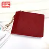 2025 Llavero con Cremallera y Tarjetero de Patrón Cruzado Simple para Mujer, Ranuras Múltiples para Tarjetas, Billetera Compacta Ultra-Delgada para Monedas y Llaves