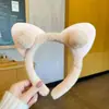 Faixa de cabeça fofa com orelhas de panda para lavar o rosto, faixa de cabeça de pelúcia de desenho animado com coroa alta para mulheres, faixa para maquiagem e lavar o cabelo, acessório de cabelo