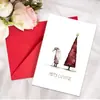 50 Tarjetas Creativas Nuevas de Material para Decoración Navideña con Sobres para Compra Directa Transfronteriza