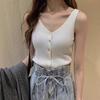 Ropa para Mujer 2025 Nuevo Estilo Tallas Grandes Chaleco de Punto de Seda Hielo sin Mangas con Cuello en V Estilo Francés para Mujer, Top Elegante Ajustado de Verano