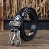Venta al por mayor de fábrica primera capa piel de vaca cinturón de cuero para mujer tendencia de moda diseño versátil hebilla de pin retro cinturón