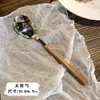 Juego de Cubiertos de Acero Inoxidable, Tenedor y Cuchara, Vajilla de Celebridad de Internet Coreana, Mango Largo, Mango de Madera de Imitación, Vajilla Exquisita, Cuchillo y Tenedor para Bistec, Cuchara de Postre