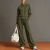 2026 moda europea y americana transfronteriza nueva sudadera con cárdigan de color liso con cuello alto y conjunto de pantalones de pierna ancha para tiendas online independientes