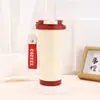Caneca de Café Personalizada com Lírio-do-Vale para Negócios, Garrafa Térmica de Aço Inoxidável 316 na Moda com Alça de Transporte, Copo Portátil de Uso Duplo