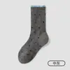 Meias Retrô de Bolinhas para Mulheres no Inverno, Veludo Engrossado, Meias Quentes de Lã Merino, Amigáveis à Pele, Confortáveis e Elásticas, de Cano Médio