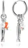 Pendientes Colgantes Múltiples de Acero Inoxidable con Forma de Pez Pequeño, Piedras de Colores y Perlas, Estilo Festivo, Creativos y de Moda, Transfronterizos Europeos y Americanos