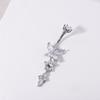 Joyería para Piercing Corporal Nuevo Transfronterizo Anillo para Ombligo Zirconia Marquise Mariposa Colgante Clavo de Ombligo Europeo y Americano Fabricante Mayorista