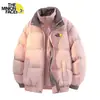 Jaqueta de Algodão Xadrez Falsa Duas Peças Grossa Quente de Inverno para Casal, Casaco de Algodão Casual Solto Tendência com Gola Alta, Peça Única Dropshipping