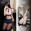 Ropa Interior Naranja Amistad Diversión Sexy Estudiante Súper Corta Tentación Falda Plisada Uniforme Coqueteo Conjunto JK Bonita Pecho Pequeño 9120