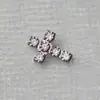 Brincos de Cruz de Liga de Titânio F136 com Zircônia G23 Titânio Rosca Externa Zircônia Unha de Lábio Unha de Osso da Orelha Acessórios de Joia Cabeça
