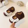 Zapatos Franceses de Cuero Personalizados para Niños, Zapatos de Encaje Estilo Coreano de Princesa para Niñas, Elegantes Zapatos para Estudiantes, Zapatos Brillantes de Cuero con Suela Suave