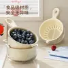 Tina de Lavado de Verduras de Doble Capa con Asa y Cesta Drenadora, Modelo Nuevo para Cocina del Hogar, Herramienta para Lavar Frutas, Tina para Lavar Verduras, Bandeja Coladora para Frutas para Sala de Estar