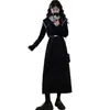 Vestido cruzado de talla grande estilo francés Miu, elegante, adelgazante, patchwork, bloques de color, con cuello de camisa para mujer en primavera y otoño