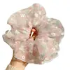 Goma de Pelo de Gasa de Burbujas Suave Color Rosa Floral Coreano para Mujer, Diadema de Estilo Perezoso Tipo Hada de Gama Alta, Accesorio para el Cabello Extra Grande