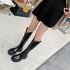 Botas de caballero hasta la rodilla con tacón de aguja, nuevas botas Martin de suela gruesa para mujer, botas altas de caña alta, botas vaqueras con boca en V para otoño e invierno de 2022.