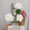 Flores Artificiais com 3 Cabeças Pequenas de Lótus para Decoração de Salão de Casamento, Parede de Flores Artificiais, Peônias para Vitrines de Lojas de Roupas e Arranjos Florais