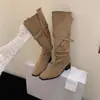 Botas largas estilo francés de nicho con tacón grueso, nueva colección 2026, con hebilla de cinturón, caña alta, diseño ajustado, botas de mujer otoño/invierno, elegantes botas de montar