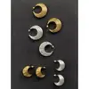 Pendientes de Aro Lisos en Forma de C Cepillados del Mismo Estilo que Wu Xin para Mujer, Diseño de Nicho, Lujo Ligero, Sensación de Alta Gama, Versátiles para el Uso Diario y para Ir al Trabajo