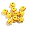 Contas Decorativas de Madeira para Bolas Esportivas Basebol Basquete Futebol Vôlei Contas Acessórios para Decoração de Pulseira DIY