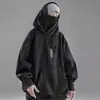 Jiye industria pesada otoño e invierno comunidad miedo I Personas suéter con capucha de cuello alto grueso para hombre y mujer casual todo-partido abrigo sudadera con capucha