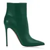 Botas de Moda Europeas y Americanas Transfronterizas Punta Tacón Alto Cremallera Lateral Botas para Mujer Comercio Exterior Talla Grande 12CM