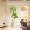 Nantian Bambú Estilo Lujo Ligero Árbol Artificial Decoración Interior Sala de Estar Adornos de Pie Paisajismo Planta Verde Biónica Flor de Seda en Maceta Otros
