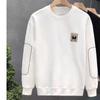 Americano retro outono pullover pescoço redondo lodo forrado camisola masculina Nova moda solta all-match moda moda top roupas
