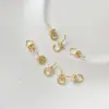 Colgante de Cuentas Ojo de Oveja Abierto Chapado en Cobre Conservador de Color con Oro Real Accesorios para Joyería Hecha a Mano DIY Anillo Redondo Semi-Terminado