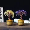 Pfaff Citrino Natural Ametista Árvore da Fortuna Sorte Arroz Decoração Árvore de Cristal para Escritório Casa Enfeites Feng Shui
