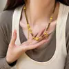 Novo Colar Bordado com Contas Estilo Chinês Nacional Tendência com uma Vibe Cool Vintage, Acessório de Traje Antigo Hanfu Moderno e Fashion, Corrente para Clavícula para Mulheres