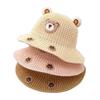 Sombrero de Sol de Paja para Niños Verano Ala Ancha Transpirable Protector Solar Sombrero de Paja Dibujo Animado Coreano Oso Lindo Sombrero de Sol para Bebé