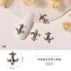Accesorios para Uñas Artísticas al por Mayor Remaches Metálicos Estilo Japonés Abejita Aleación Oro y Plata Vintage Set de Cruces Decoraciones para Uñas