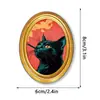 Mzct470-475 Padrão Gato Preto Transfronteiriço Decorativo Magnético Casa Feriado Moldura de Foto de Madeira Ímã de Geladeira