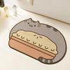 Tapete Absorvente para Porta de Banheiro de Gato de Desenho Animado, Tapete Antiderrapante Doméstico para Banheiro, Tapete de Chão Irregular de Diatomito, Entrega em Peça Única