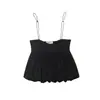Ropa de Mujer Transfronteriza Verano 2026 Moda Europea y Americana Versátil Ajustado Estilo Globo Correa de Hebilla Top para Mujer A37137