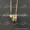 Collar Colgante Baojia de Alto Gama Serpiente de Tres Círculos Full Diamante para Mujer, Estilo Lujo Ligero, Cadena Clavicular Baojia Oro Rosa Plata de Ley 925, Estilo Europeo y Americano