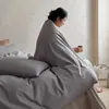 Juego de Cama de Cuatro Piezas de Algodón Puro Cerámico Cepillado Clase A 100 Hilos para Otoño e Invierno, Engrosado para Calidez, Algodón Puro para Dormir Directamente en la Cama