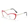 Nuevas Gafas de Moda Raine Estilo Yk Hot Girl Europeo y Americano Marco de Metal Retro Ojo de Gato Anti-Luz Azul