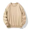 Sudadera con hombros caídos, peso pesado de 460 g, súper suave, cuello redondo para hombre, sudadera de manga larga con cuello redondo para hombre, capa base, color liso, personalizable