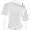 Verano 2025 Nuevo Top de Color Sólido Hombros Descubiertos Estilo Europeo y Americano Chica Atrevida Top Sexy que Ceñe la Cintura Manga Corta Camiseta Irregular Transfronterizo