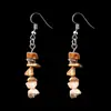 Pendientes de Borla de Piedra Natural Colorida de Moda Transfronteriza para Mujer con Diseño Irregular Único, Directo del Fabricante